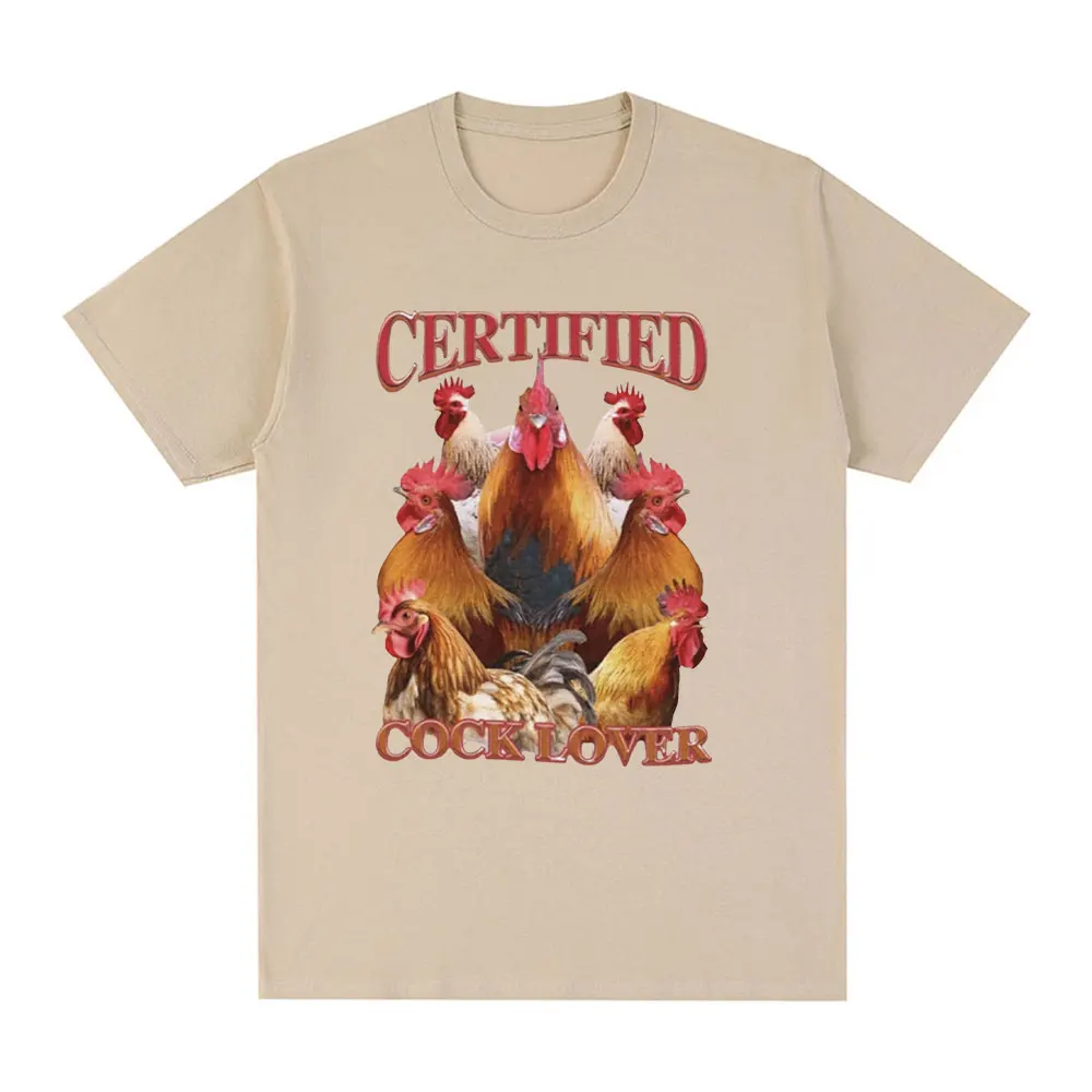 Certified Cock Lovers T-shirt Funny Chicken Meme T Shirt Men Women 100% Cotton Casual Short Sleeve Oversized T Shirts Streetwear