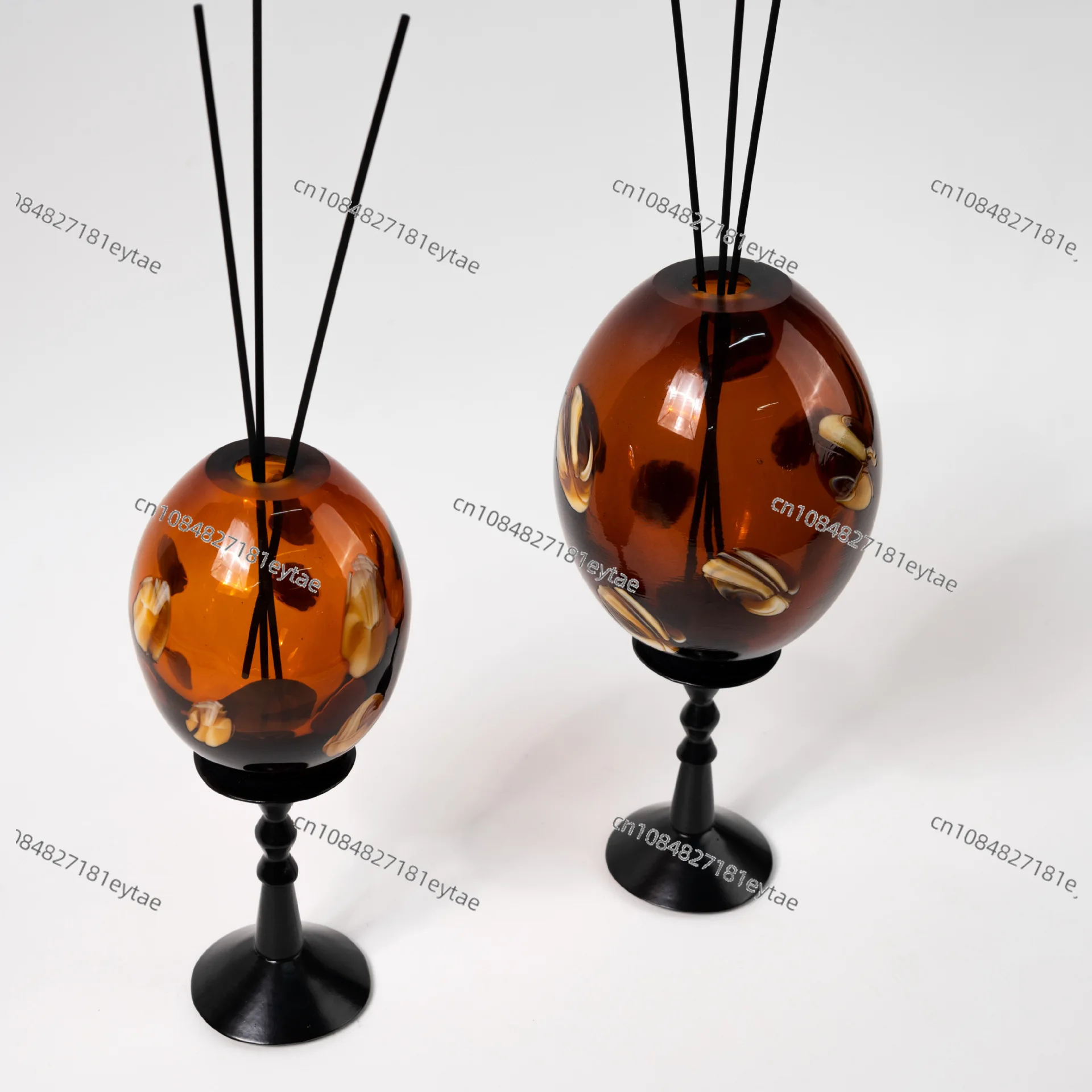 French Vintage Egg Shaped Glass  Diffuser Ornament for Living Room Nightstand Showroom Home Decor