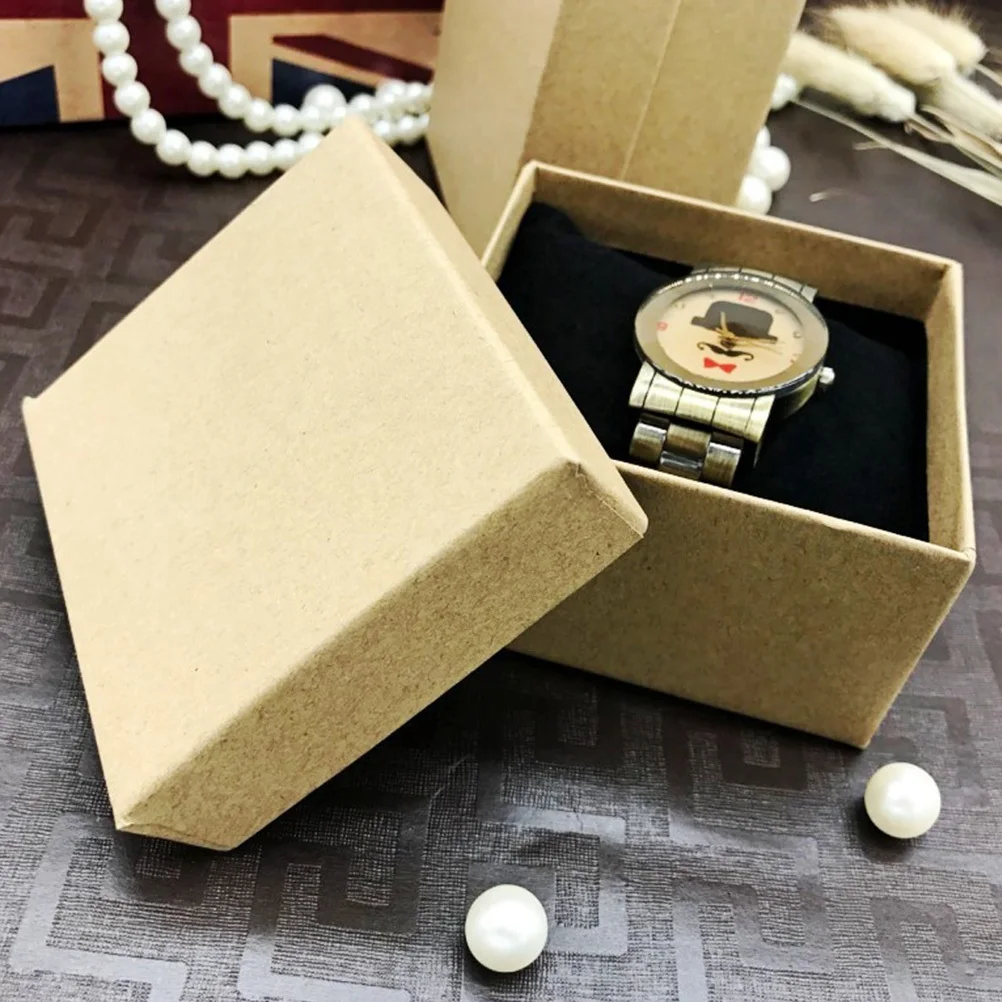 

8Pcs Kraft Paper Watch Gift Box Durable Travel Case Jewelry Organizer Storage Wristwatch Holder Watch Box Jewelry Container