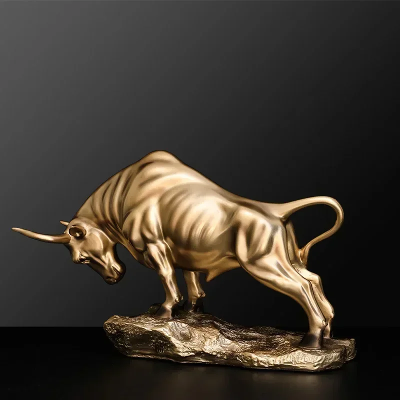 

Wall Street Bull Statue Home Decor Bull Sculpture Nordic Home Decoration Accessories Modern Figurine Animal Decorations