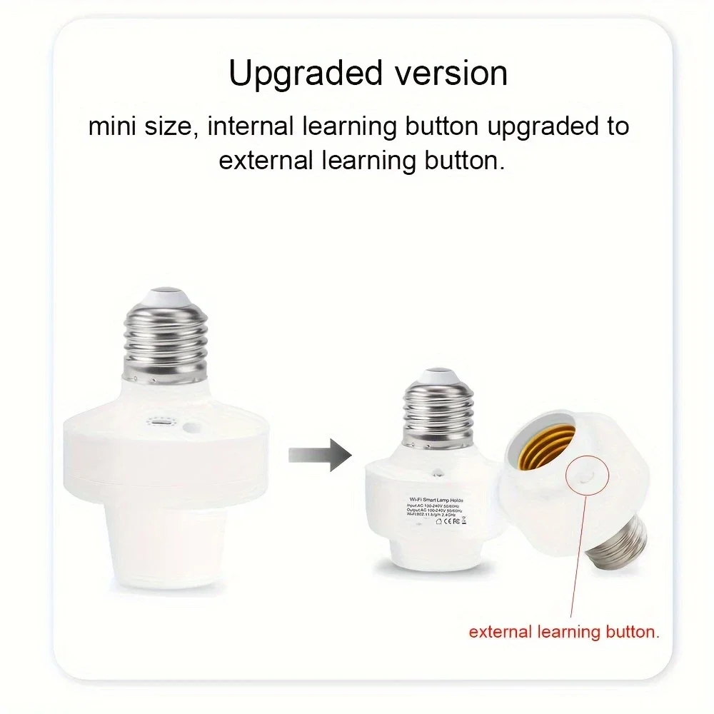 Tuya WiFi Mini Inteligentny Oprawnik Lampy E26 E27 Bezprzewodowe Gniazdo Sterowane Aplikacją Zdalne Sterowanie Timer Włącznik Kompatybilny z Alexa i Google Home