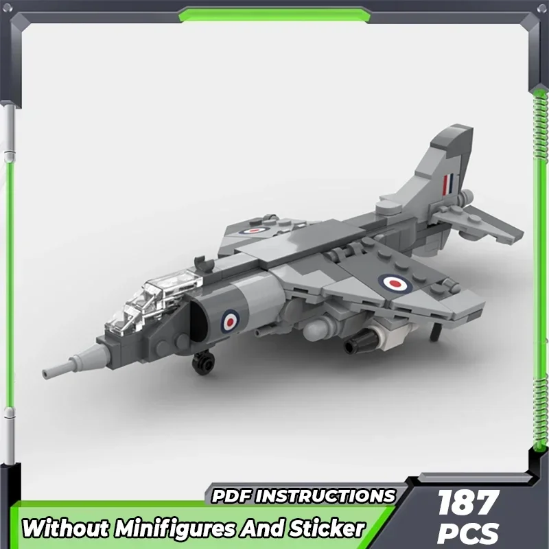 

Конструктор Moc, военная модель 1:72, боевой конструктор Harrier GR.1, модульные блоки, подарки, рождественские игрушки, Наборы «сделай сам»