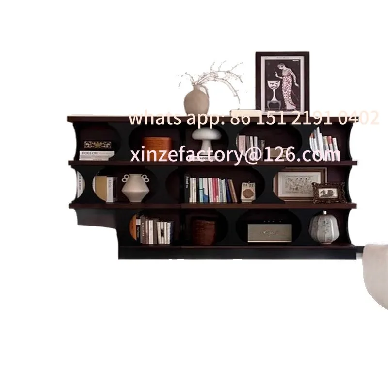 

Customizable Vintage Simple Storage French Bookcase in Living Room Living Room Display Locker Bookshelf Integrated Multi-layer O