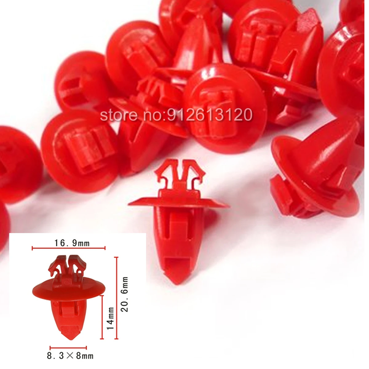 25/100pcs /500Pcs Fender Wheel Flare Moulding Clip Red Retainer A20391 For Toyota Tacoma Tundra 90904-67037 9090467037