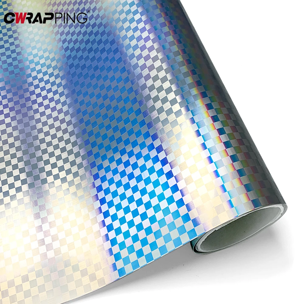 

Motorcycle Vinyl Wrap Decal Films Waterproof Glossy Grid Car Adhesive Vinyl Decal Auto Body Decoration Sticker Car Accessories