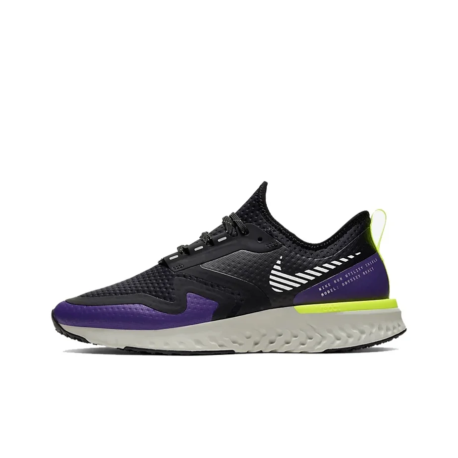 Nike Odyssey React 2 Running Shoes Women's Low Top Black Purple BQ1672-002