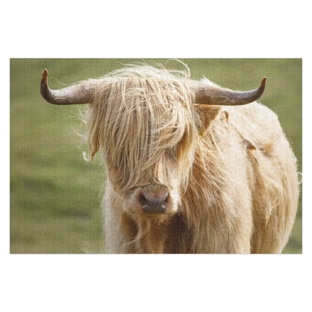 Scottish Highland Cow Jigsaw Puzzle With Personalized Photo Wooden Boxes Puzzle