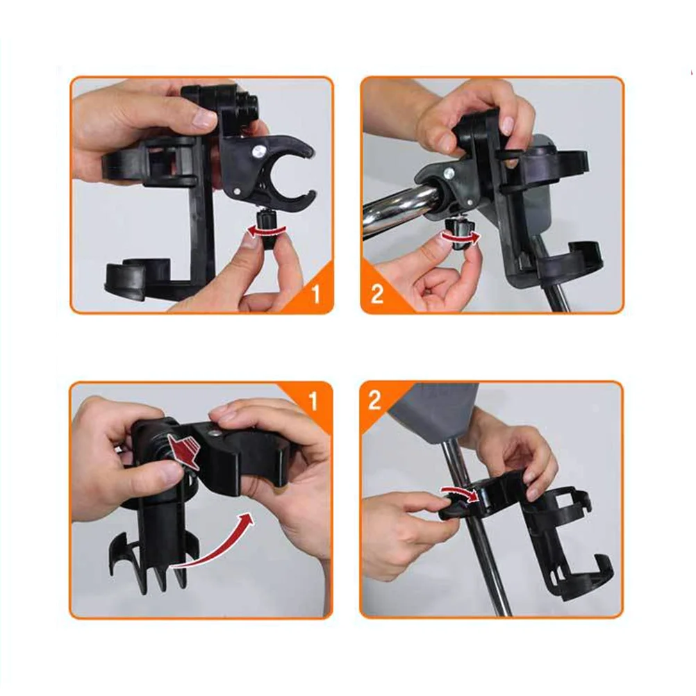 

Portable Cup Organizer for Baby Stroller Pram Bike Bicycle Durable Plastic Material Easy on Off Secure Lockdown Turn Lever