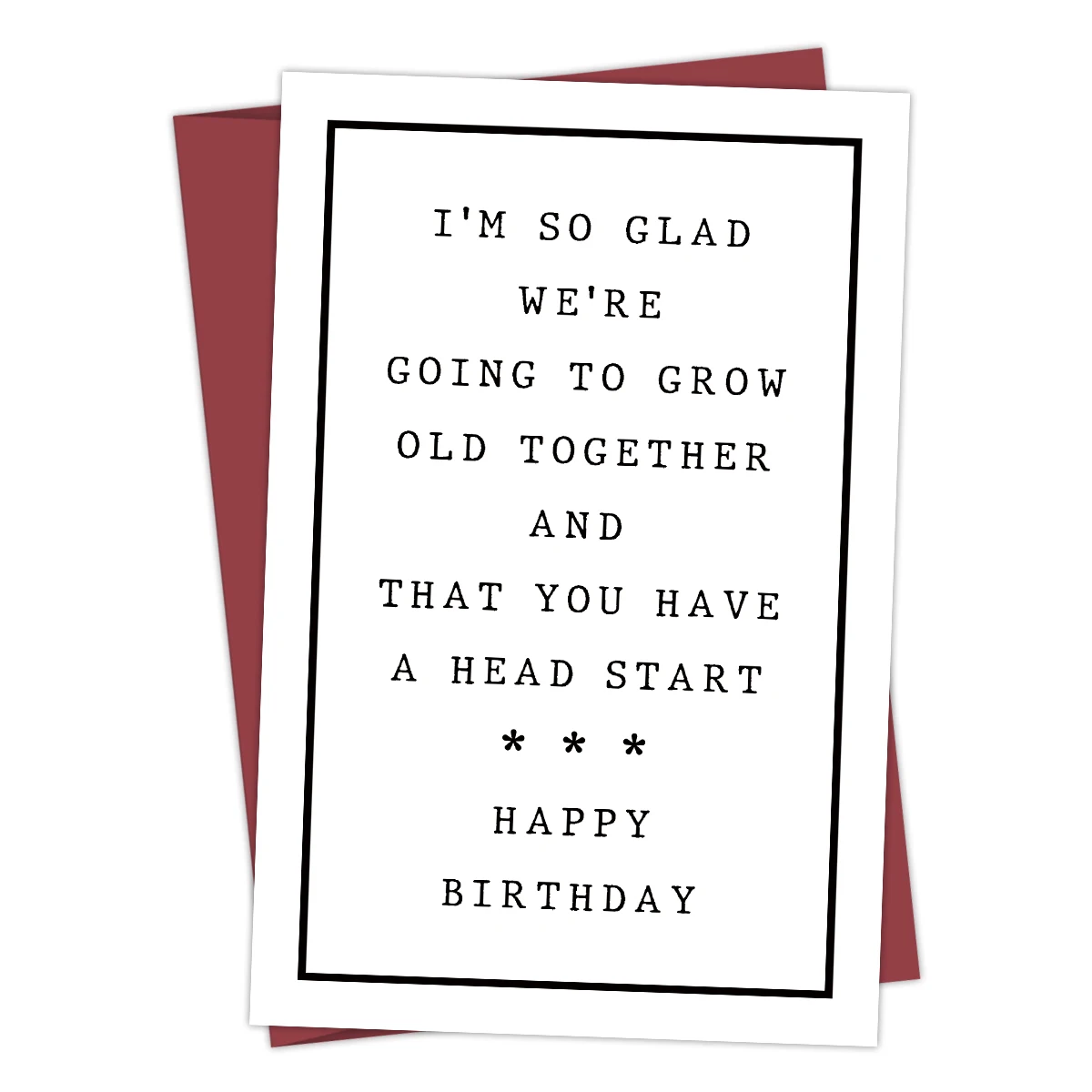 1PC Funny Birthday Card for Husband, Friend, I'm Glad We're Going to Grow Old Together, Humorous Birthday Card with Envelope