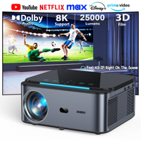 XIWBSY Android Projector 4k 25000Lumens LED Projector Contrast 25000:1 AutoFocus/Keystone Projector Video Home Theater Proyector