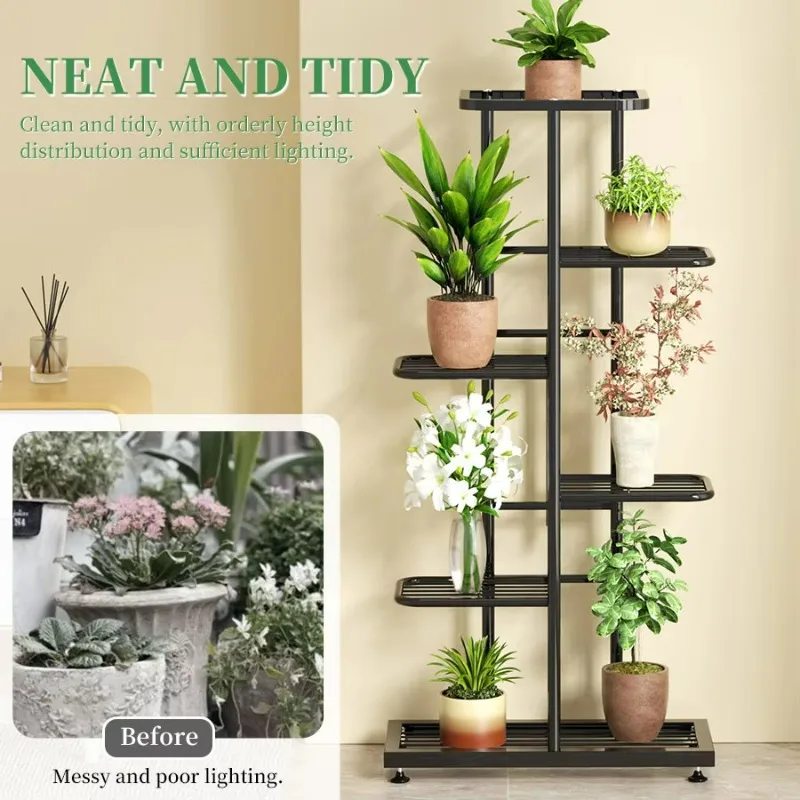 Factory Direct Compatible WithPlant Shelves Iron Potted Flower Plant Stand Rack Multiple Flower Pot Holder Shelf Indoor Outdoor