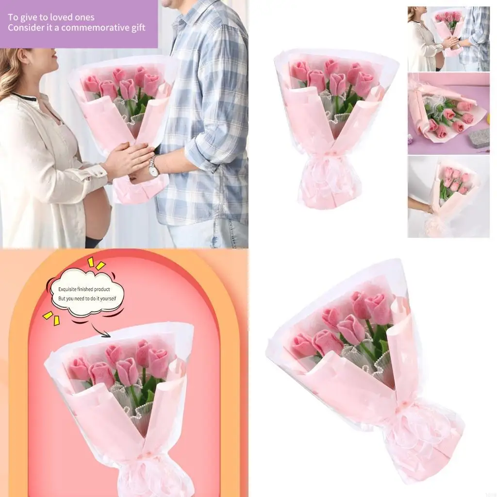 Flower Bouquets Needle Felting Set for Beginner Flower Needle Felting Set Y08E