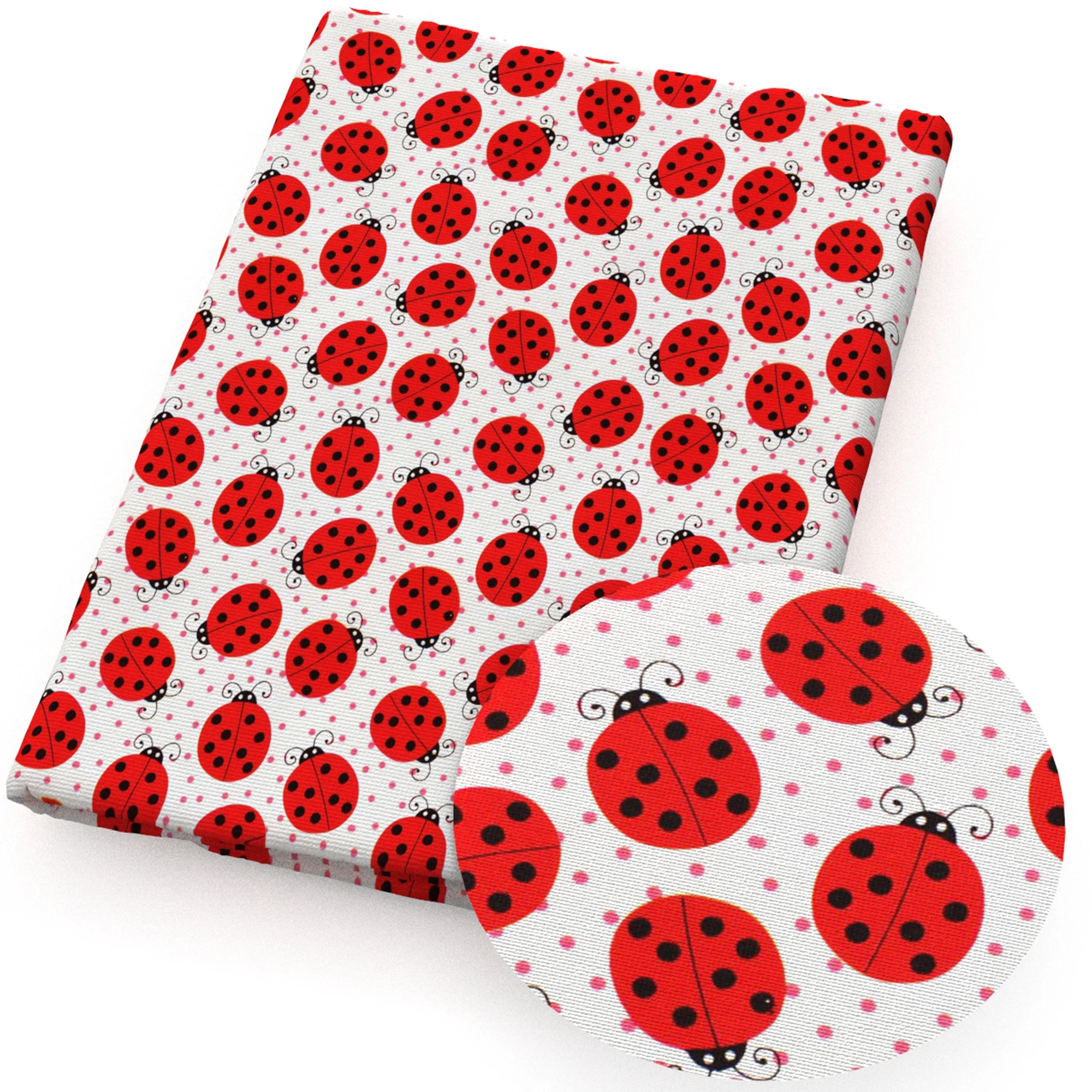 Cartoon Animals Ladybug Printed Polyester Pure Cotton Material By the Meter Patchwork Tissue Sewing Quilting Fabrics Needlework