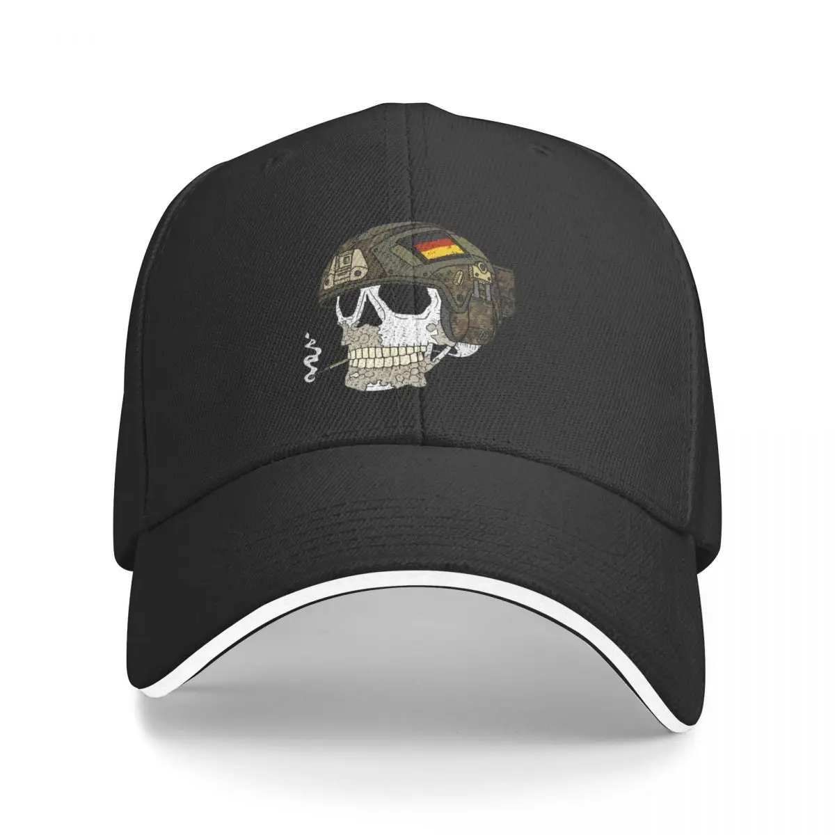 German Bundeswehr. flecktarn. skull with fast helmet. Baseball Cap Golf Wear Anime Hat dad hat Hats For Women Men's