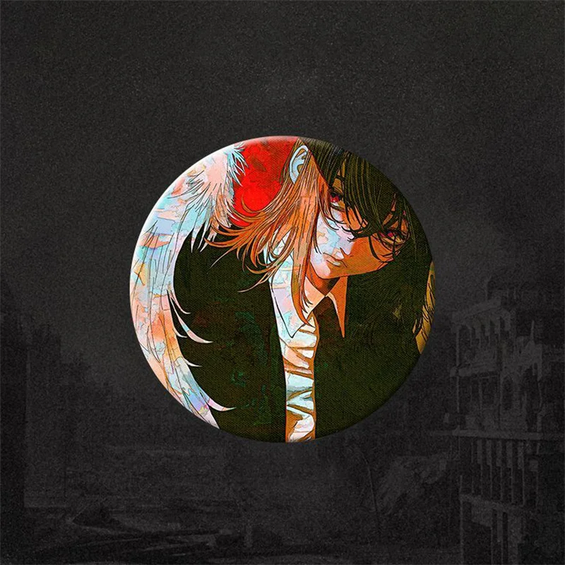 Anime película motosierra hombre Ángel diablo Yonezu Kenshi Cosplay insignia broche postal figura solapa Pins ropa mochila accesorio de moda