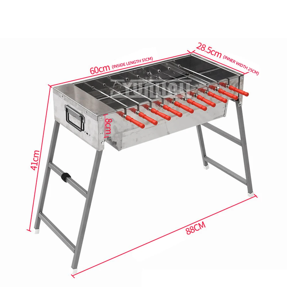 Parrilla giratoria automática para el hogar, estufa de barbacoa de carbón plegable para exteriores, 60CM, Bakplaat Elektrische