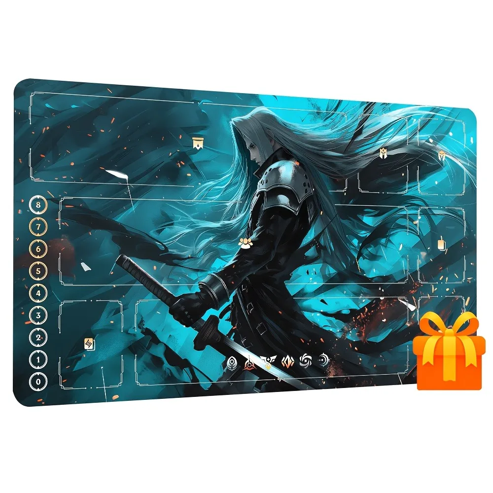 

Sephiroth MTG Playmat Stitched Edge TCG Gaming Mouse Pad Non-Slip Durable Desk mat 60x35cm Card Game Mat Gathering Commander