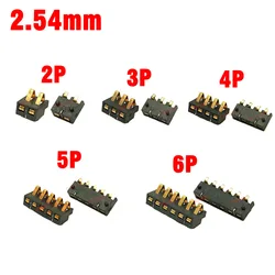 10Pcs Spring Battery Connector 2.54MM Pitch 2 3 4 5 6 Pin Male Female Contact Power Charging Seat Spring Test