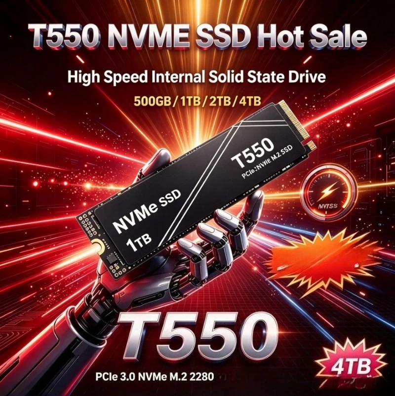 T550 1TB 2TB 4TB PCIe Gen3 NVMe M.2 SSD High Speed M.2 SSD Heatsink Internal Solid State Drive, OEM Pac（OEM PACKAGE)