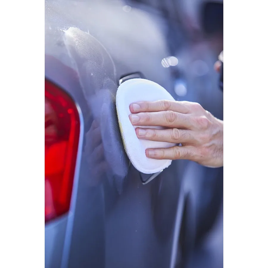 カーケア 986017 コットンテリーワックスアプリケーターパッド 直径5インチ ホワイト 6個入り 自動車のディテーリングと研磨用 ソフト吸収性