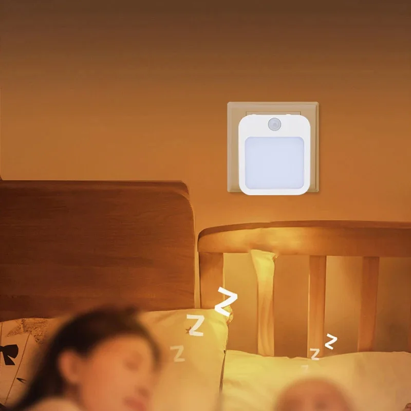 Night Light Motion Sensor With LED Light EU Plug Lamps Children'S Night Light Wireless Night Lamp For Bedside Table Bedroom Nigh