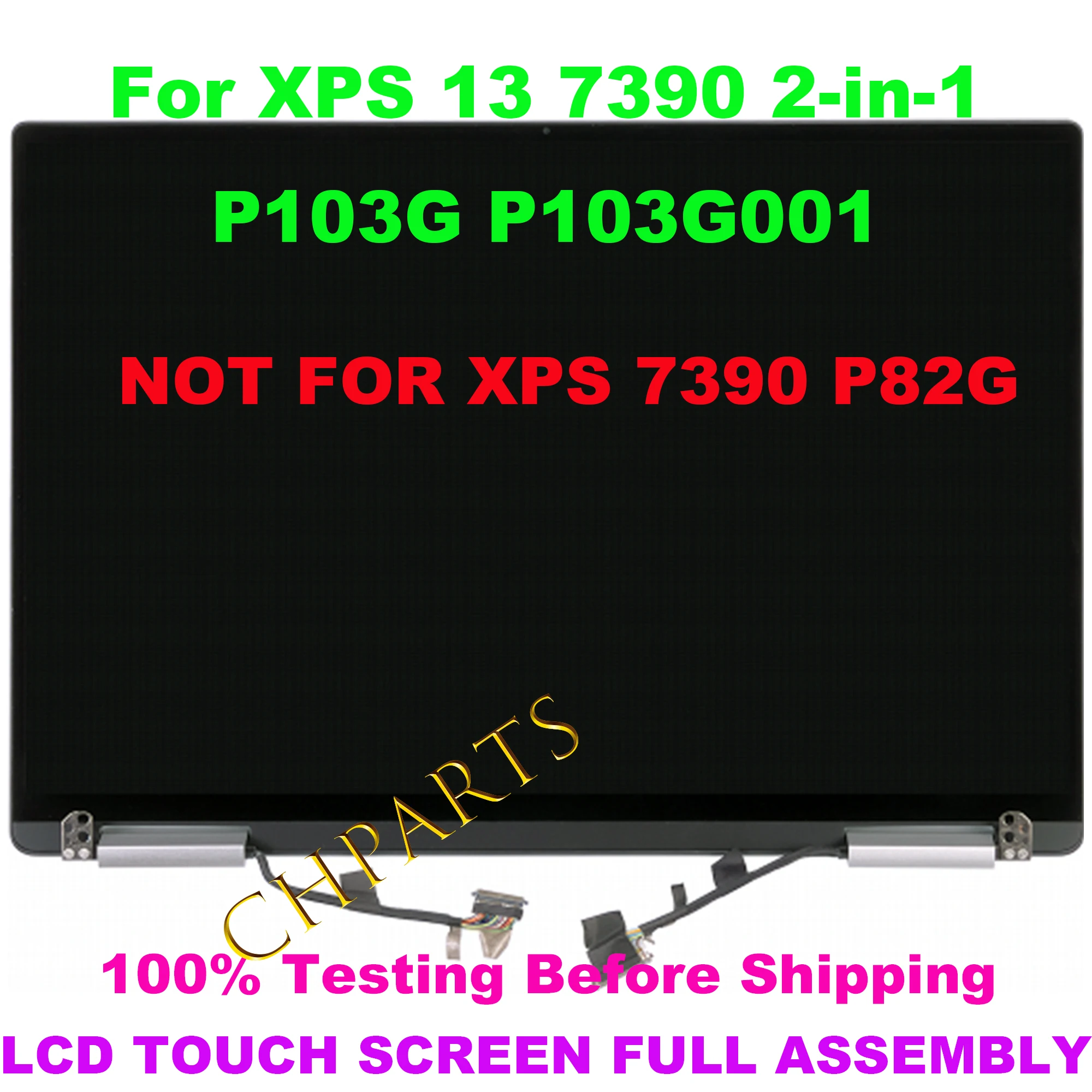 

13.4" For Dell XPS 13 7390 9310 2-in-1 P103G P103G001 P103G002 Laptop LCD Touch Screen Replacement Full Assembly With Hinges