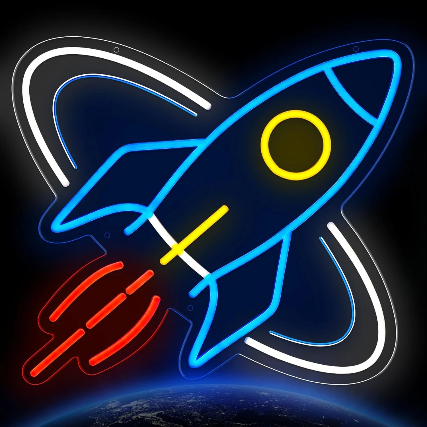 

Rocket Neon Sign Art Wall Light USB LED Neon Light for Gaming Room Club Bar Kid Room Bedroom Decoration Gift Night Light