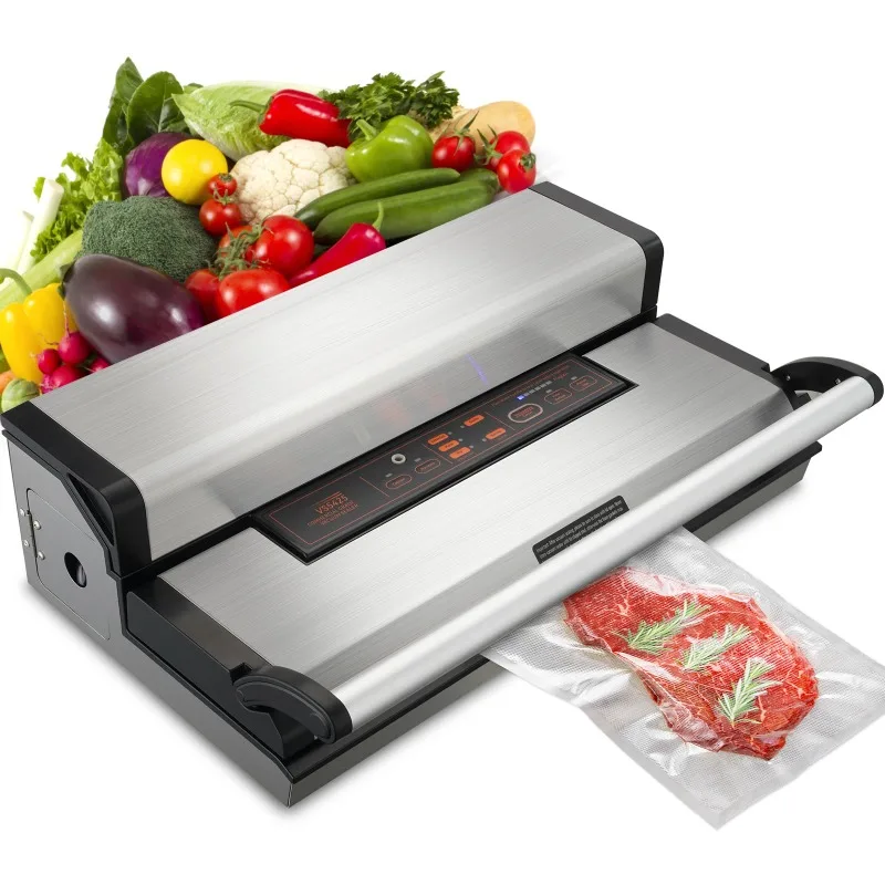 

Commercial Vacuum Sealer Machine Multifunction Automatic Food Packaging with Bag Roll Storage Cutter for Home Kitchen