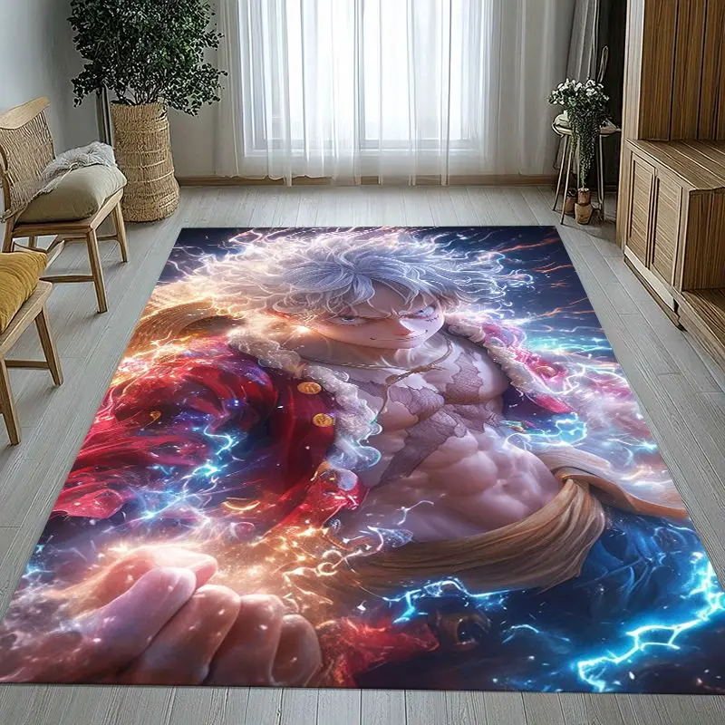 Cartoon One P-Piece Zoro Anime Living Room Non-Slip Area Rug Soft Carpet for Bedroom  Playroom Sofa,Home Decor Doormat Gift