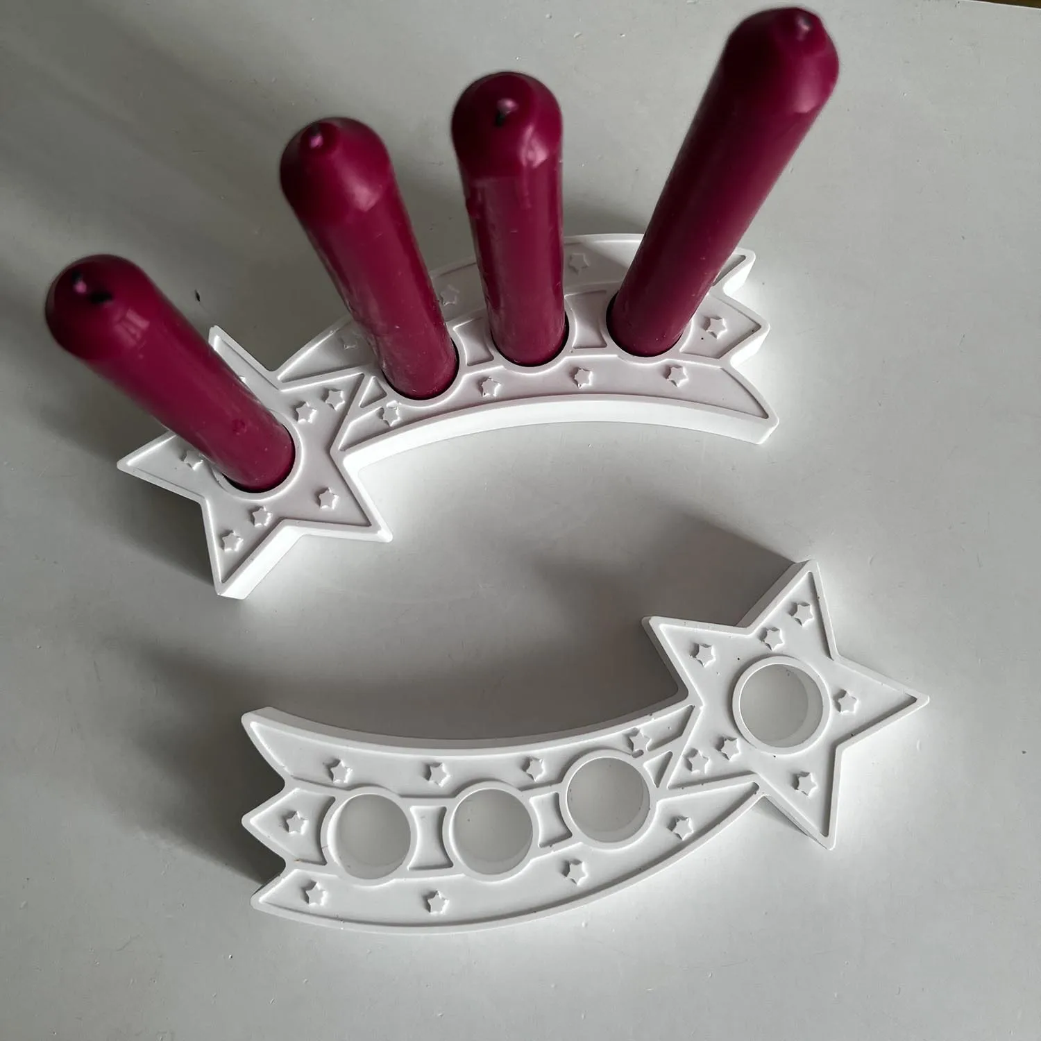 Kerst Meteoor Kandelaar Siliconen Mal Creatieve Kerststerren Val Vorm Kaarshouder Gips Huisdecoratie Maken Tool