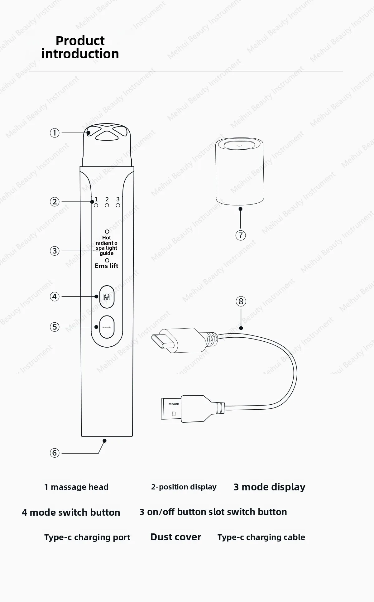EMS Microcurrent Red Light Eye Heat Compression Eye Massager Lifting and Firming Beauty Device
