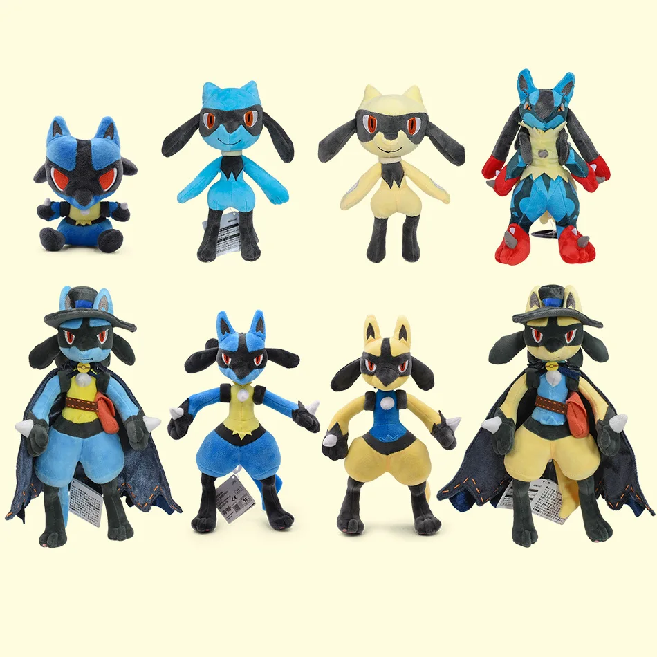 

Pokemon Anime Kawaii Shiny Lucario Plush Doll Cartoon Peluche Stuffed Toy Cosplay Room Decoration Collection Kids Gifts