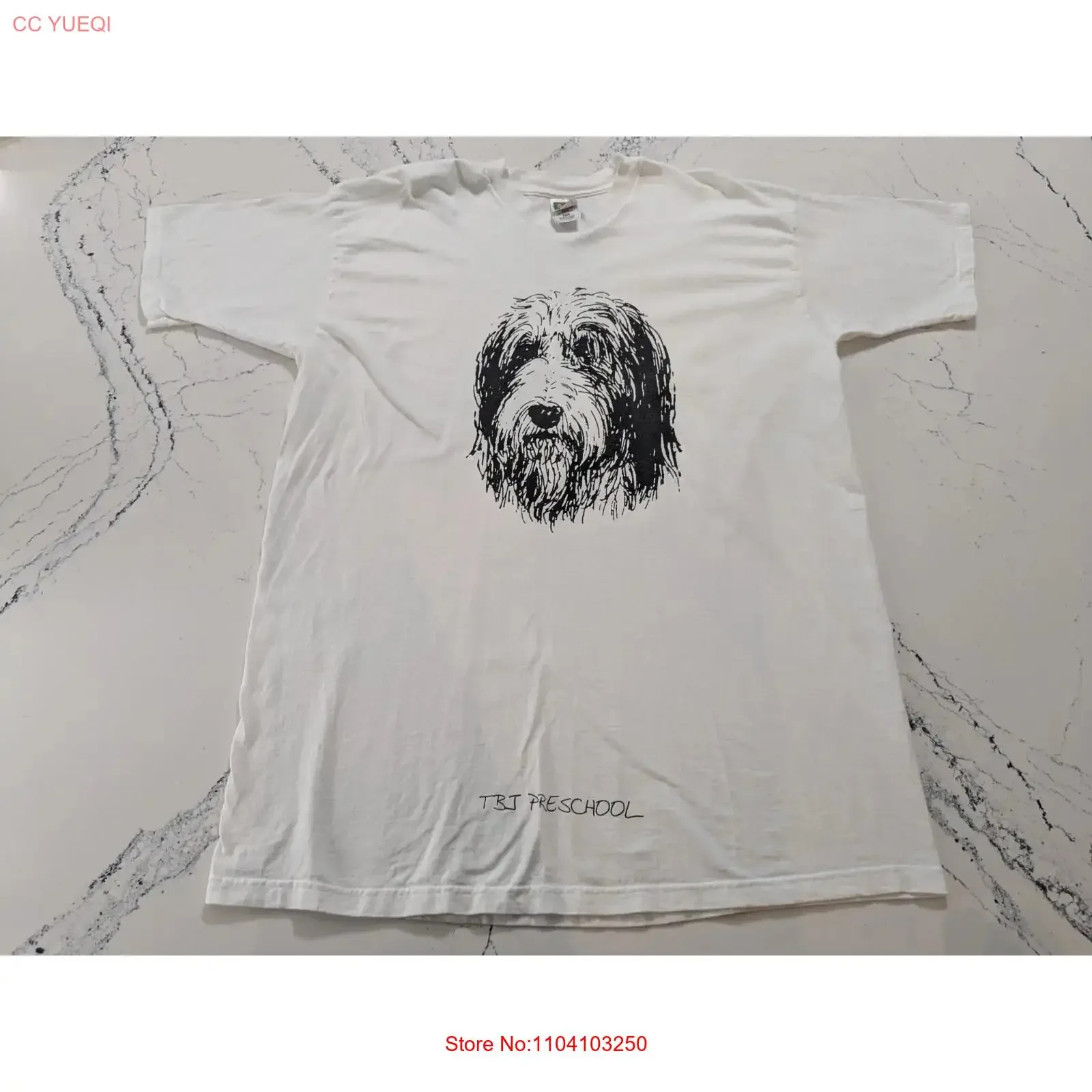 Vintage Bearded Collie Big T Shirt Men s XL Fruit Of The Loom vintage Washed homme Slightly Versatile streetwear Unisex Soft