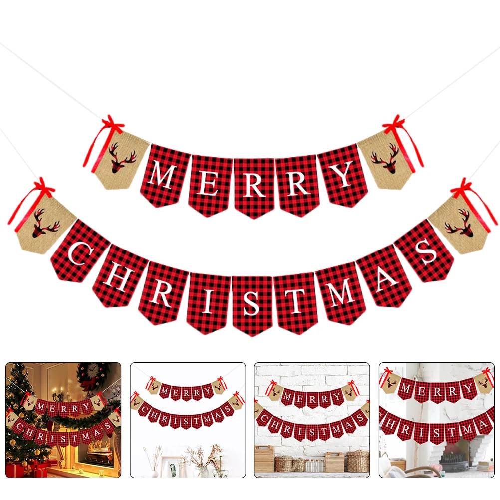 

Christmas Party Supplies Decoration Flag Banners Pulling Decorate Pennant Festival