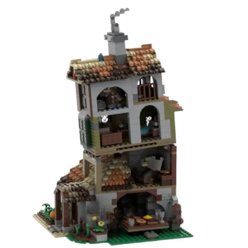 Spot MOC-219547 1120 Stück mittelalterliches Haus DIY kleine Partikel Montage Bausteine pädagogisches Spielzeug Modell Geschenkset Ornamente