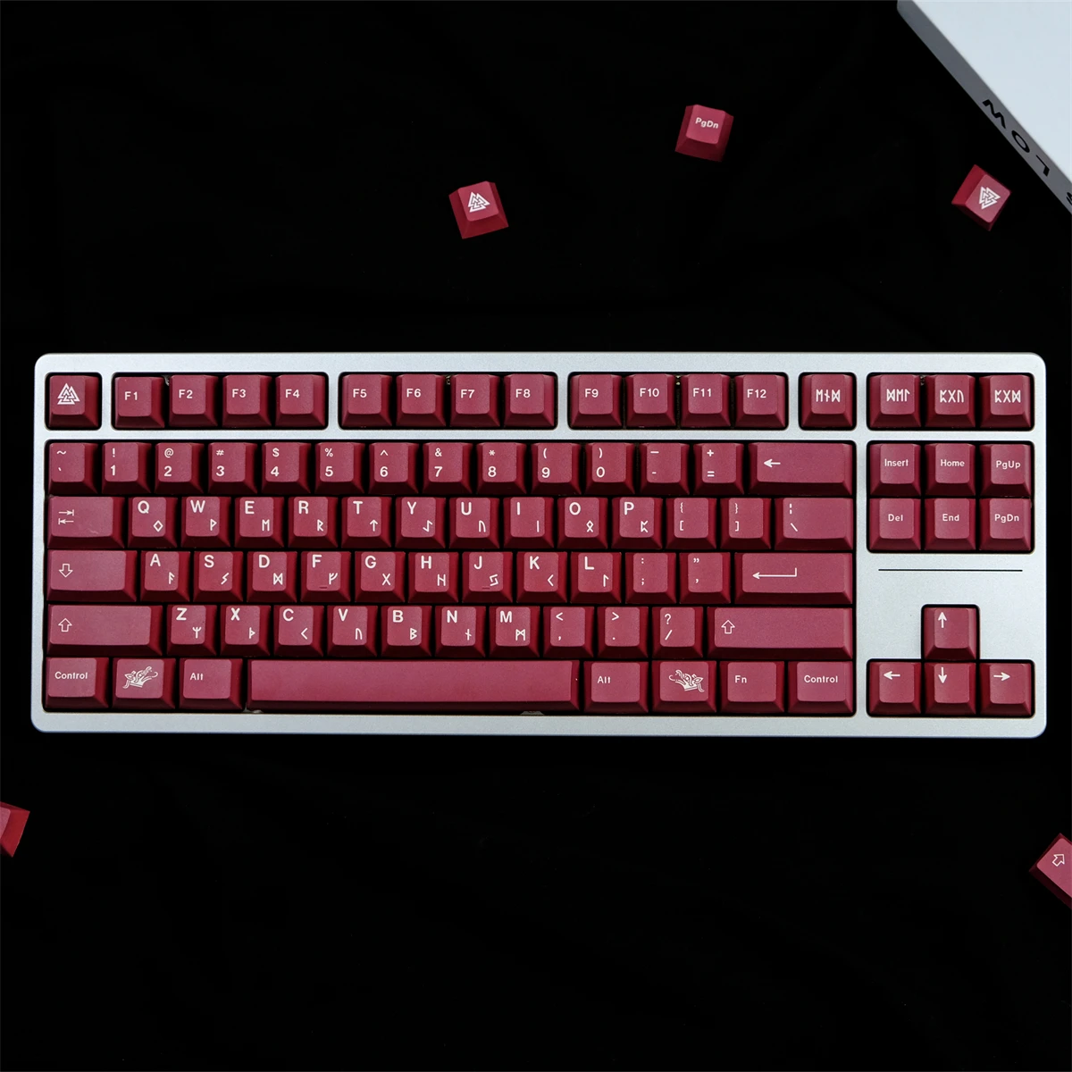 Imagem -05 - Keycap Vermelho Sangue Japonês Teclas de Teclado Mecânicas Pbt Sublimação de Tintura Perfil Cherry Interruptor mx Gk75 129 Chaves Novo