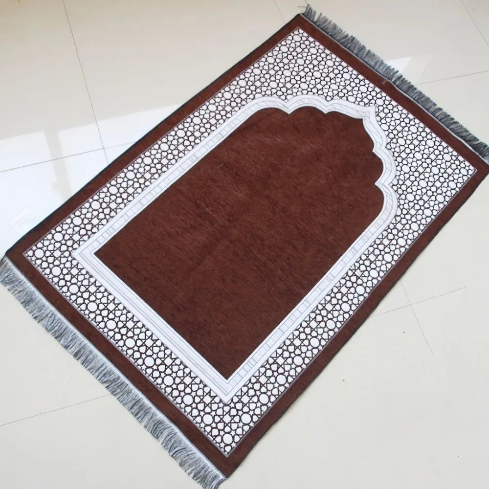 New Foldable Prayer Rug Washable Non-slip Islamic Prayer Mat Rectangle with Tassel Living Room Rug
