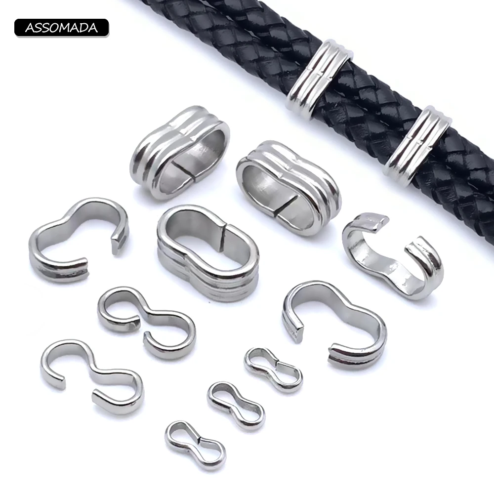 2/3/4/5mm Stainless Steel Ring For Leather Round Rope Bracelet Ornament Connect Ring Round Cord DIY Jewelry Making Accessories