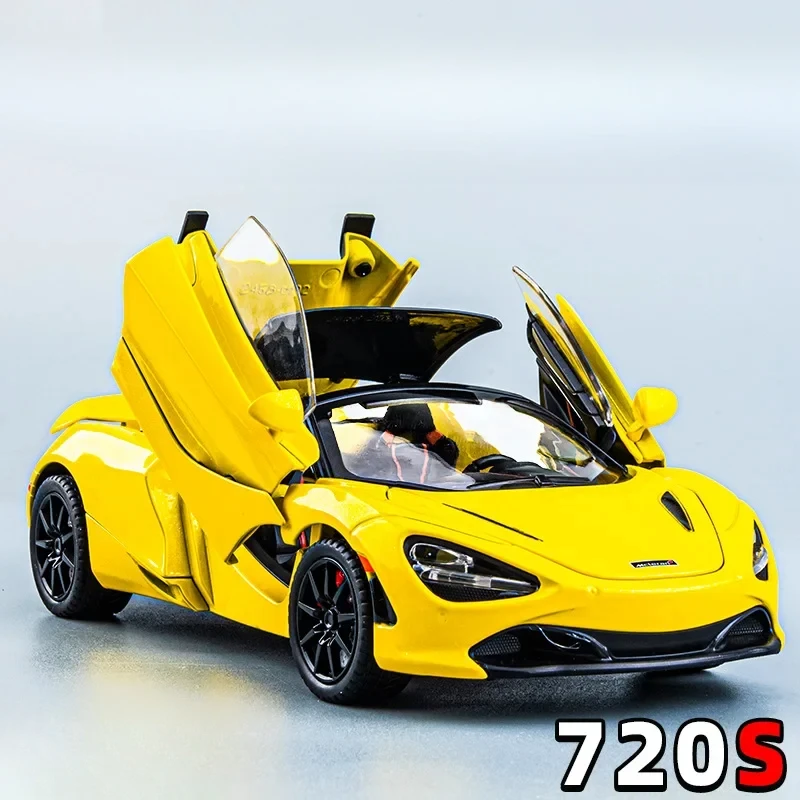 

1:24 McLaren 720S модель гоночного автомобиля, литая под давлением металлическая модель спортивного автомобиля, имитация звука и света, коллекция детских игрушек в подарок