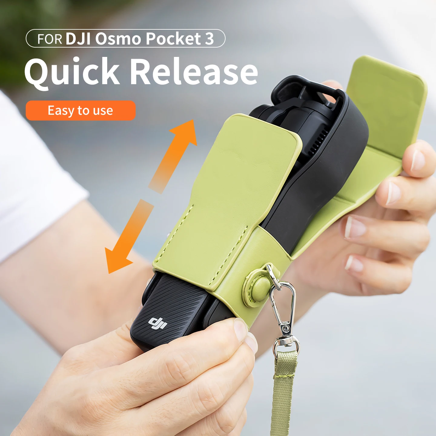 Capa protetora com alça de pescoço para bolso 3 couro pu capa de lente fofa de desenho animado com cordão ajustável para Osmo Pocket 3