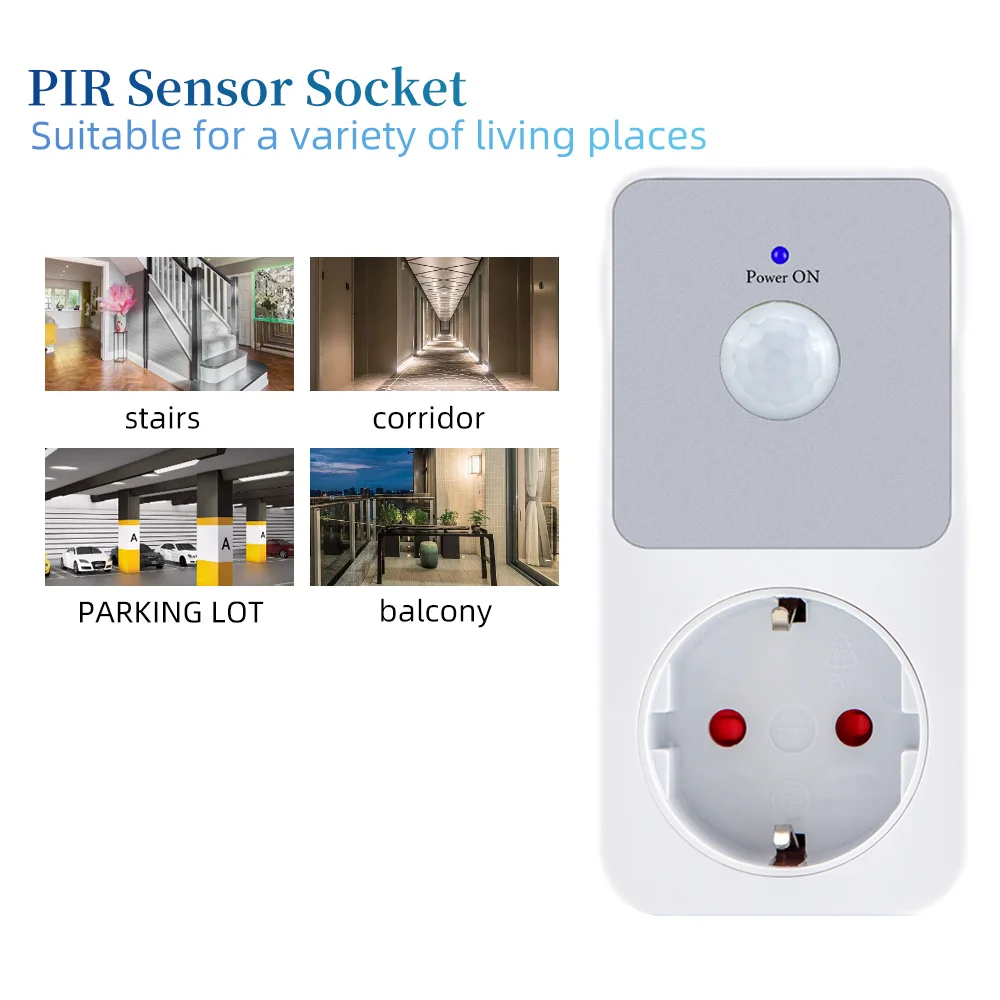 PIR Sensor Socket Lamp Holder 110-240V PIR Infrared Detection 120° Degree Wide Angle Automatic Induction PC Flame Retardant Safe