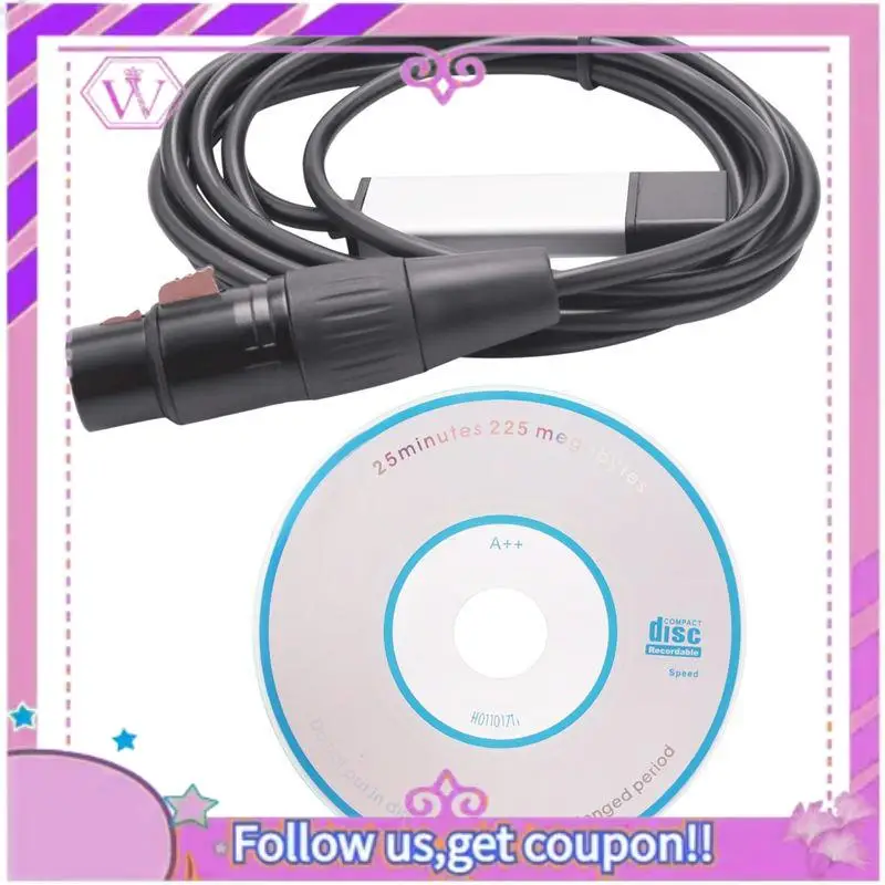 Adaptador de interfaz USB DMX512, controlador de iluminación LED para escenario, adaptador de interfaz USB a DMX, controlador DMX