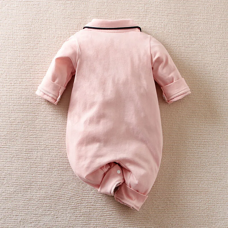 Baby Jumpsuit Boys Girls Minimalist Baby Newborn Toddler Warmth Spring and Autumn Cartoon Clothes 0-18 month Romper Cotton Pink