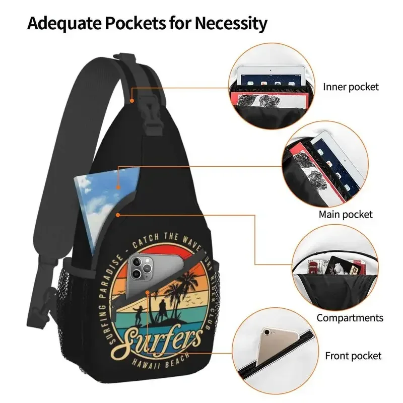 

Surfer Sling Chest Bag Customized Crossbody Shoulder Backpack for Men Traveling Daypack