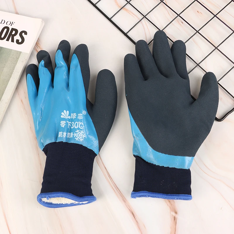 1 Paar Latex-Arbeitshandschuhe auf der Rückseite, wasserdicht, nahtloses Futter, handflächenbeschichtete Sicherheitsschutzhandschuhe, DIY, Garten, Bau, Autowerk