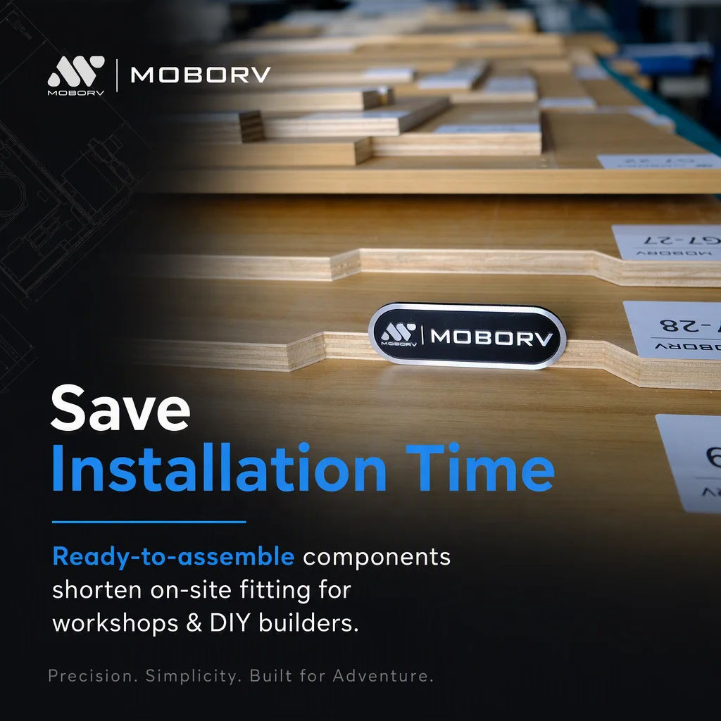 MOBORV Modular Motorhome Camper Van Conversion Kit Double Laminate Ready-to-Assemble Light Weight Cabinet Sprinter RV Furniture