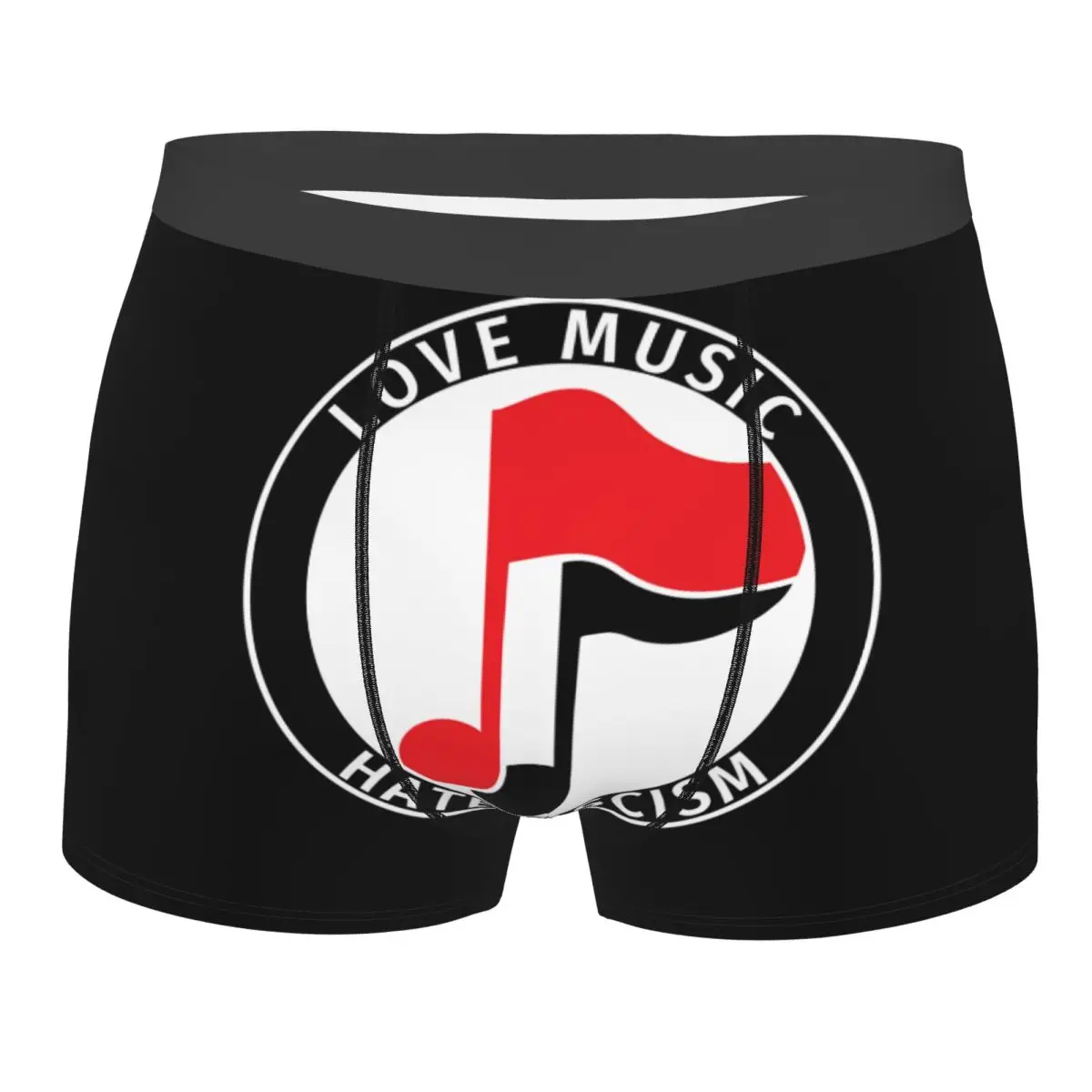 

Мужские сексуальные трусы-боксеры с принтом Antifa Love Music, индивидуальный дизайн