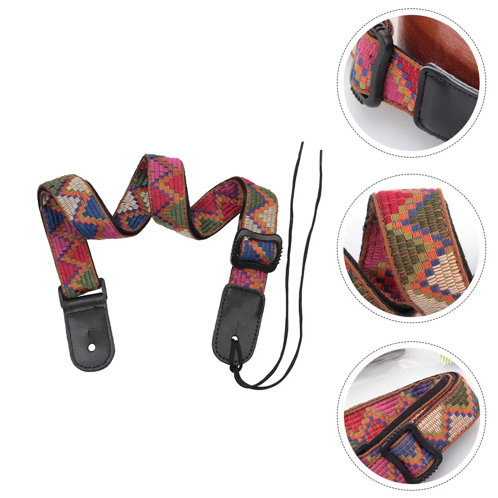 

1 set 1 Set Durable Ukulele Strap Bohemian Style Belt Shoulder Rope Woven Replacement For Ukulele Practical Accessories