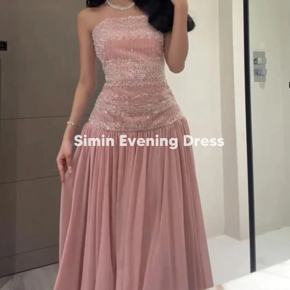 

Simin Women's Strapless Beaded A Line Floor-Length Evening Dresses With Sleeveless Formal Occasion Elegant Party Dresses 2025