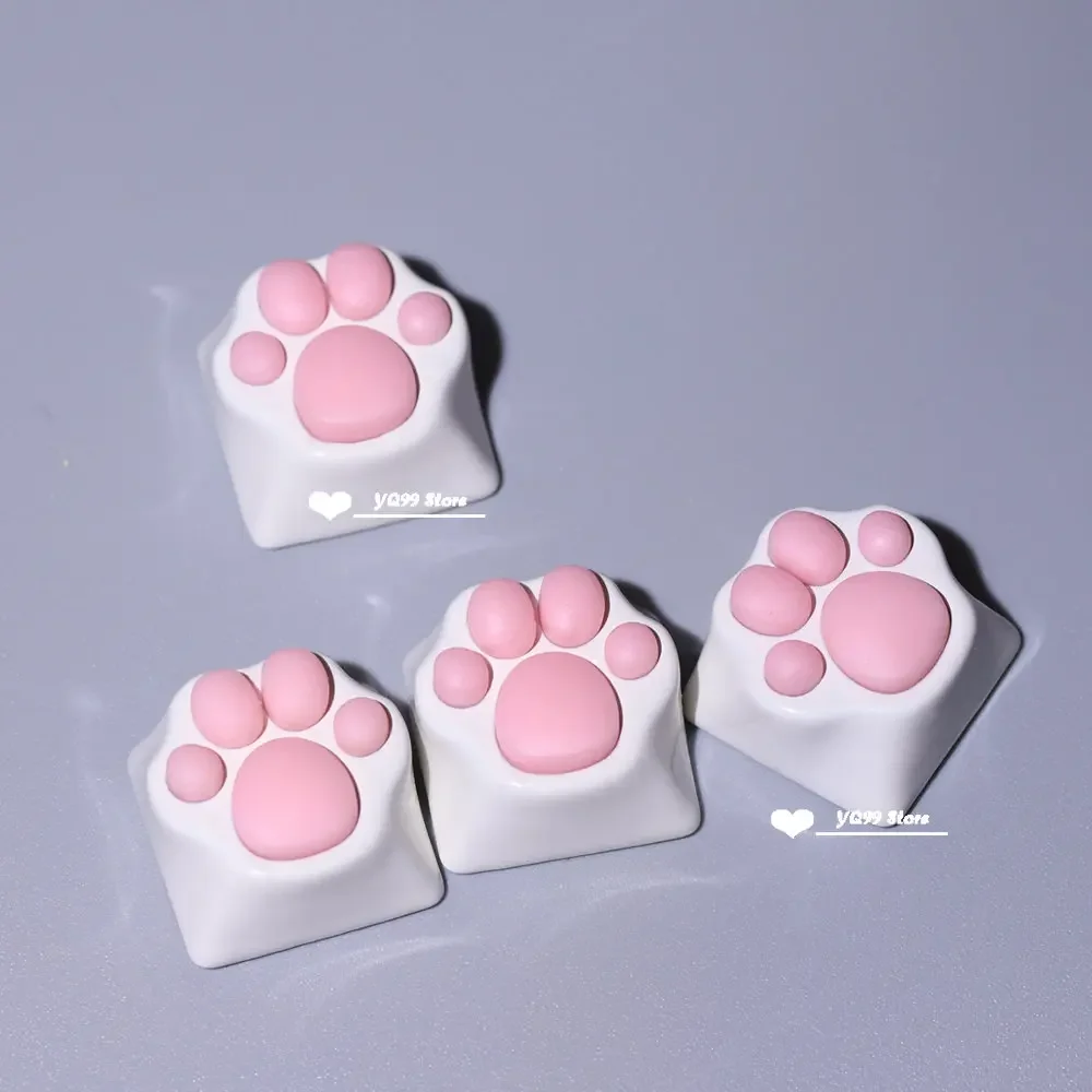 Cat Claw Key Cap Games Cat Paw DIY Key Cap for Mechanical Keyboard Bear Claws Soft Feel Silicone Backlit Aluminum Alloy Keycaps